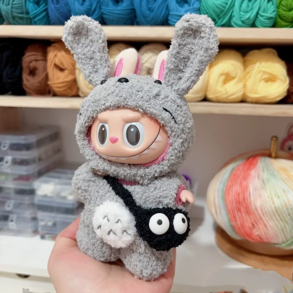 ラビュブドール服 ラブブV1V2ビニールドール用 純手作りチンチラベビー服セット メリークリスマス ハロウィンギフト