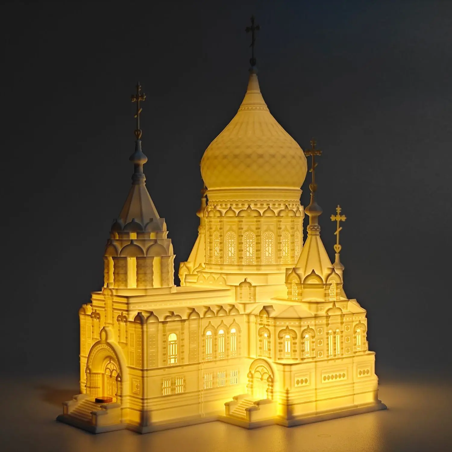 3D Printed Castle Cathedral European Architecture Ornament Night Light Travel Souvenir Holiday Gift