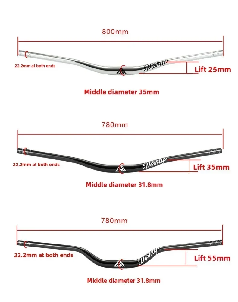 SEMYT MTB Mountainbike-Lenker Aluminiumlegierung 31,8mm/35mm Riser-Bar 780mm 800mm Downhill Enduro Trail Dirt Jump Bike – Detail 3