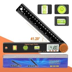 Digital Display Ruler 4-in-1 Folding-Metal Stationery Ruler General-Tool Protractor-Inclinometer for Building Decoration