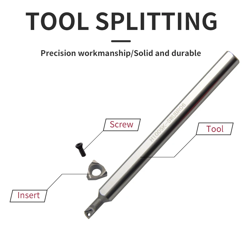 HSS Large handle small head turning tool bar H06K-STUBR06/H1005K-SWUBR06/ H10K-SCLCR06-16  Carbide Inserts TBGT/WBMT/CCMT