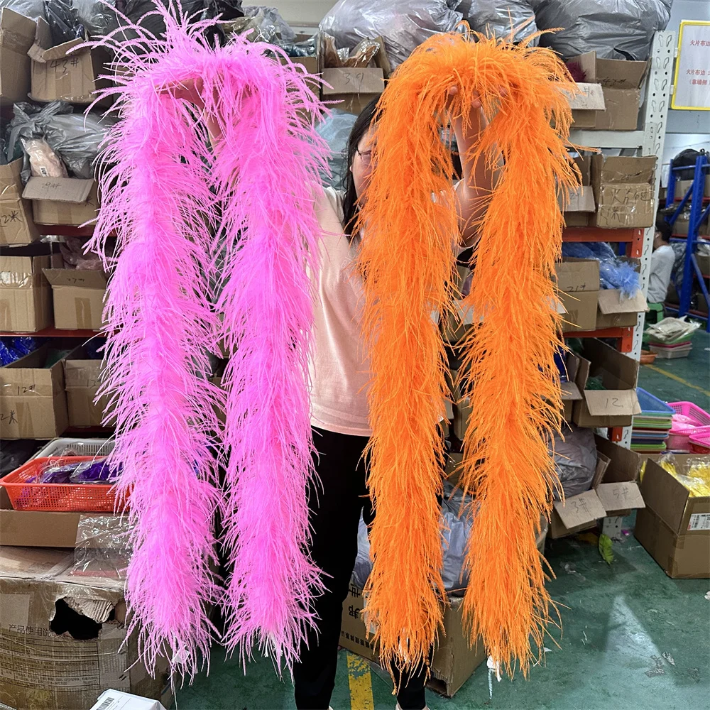 

6Layer Thickness Fluffy Ostrich Feathers Boa 0.5M 1M 2M 3Meters Colored Plumes Shawl scarf for Fashion Show Carnival Party Decor