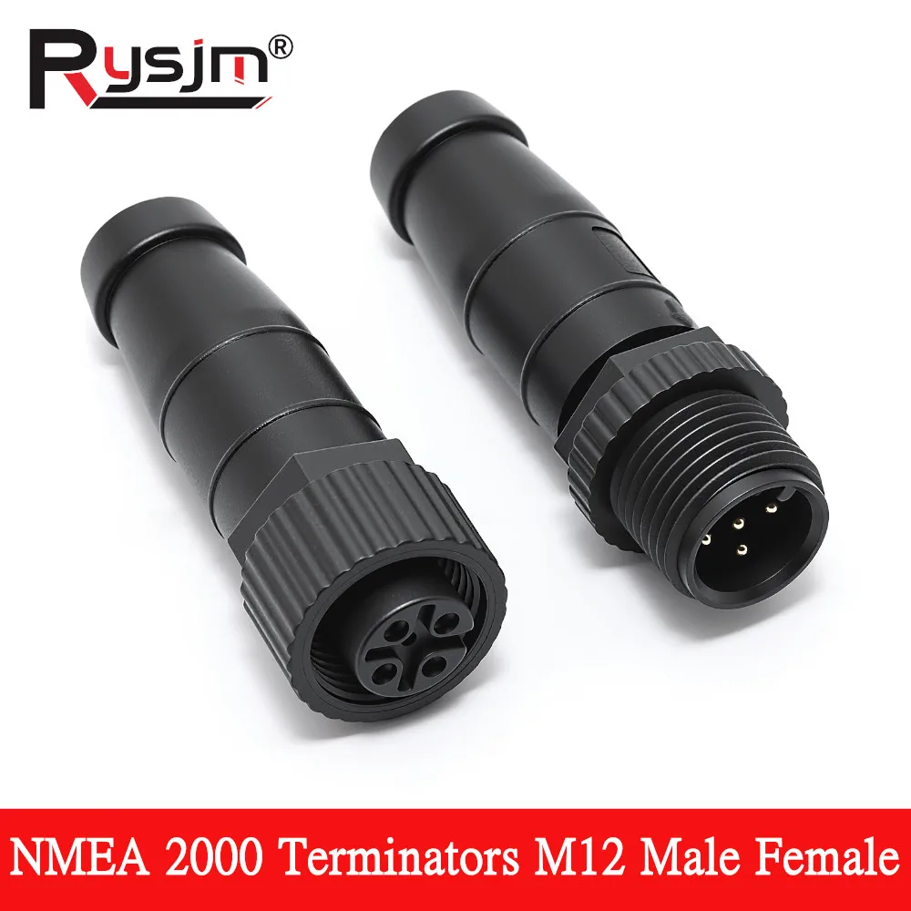 NMEA 2000 Terminators Male Female 5 Pin Terminal Resistance Connector NMEA2000 IP67 Waterproof for Lowrance Networks