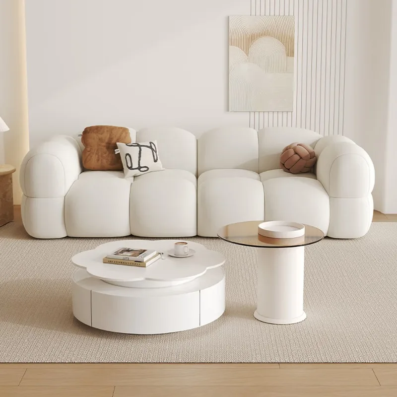 

Cream wind straight row clouds modern sofa small apartment living room