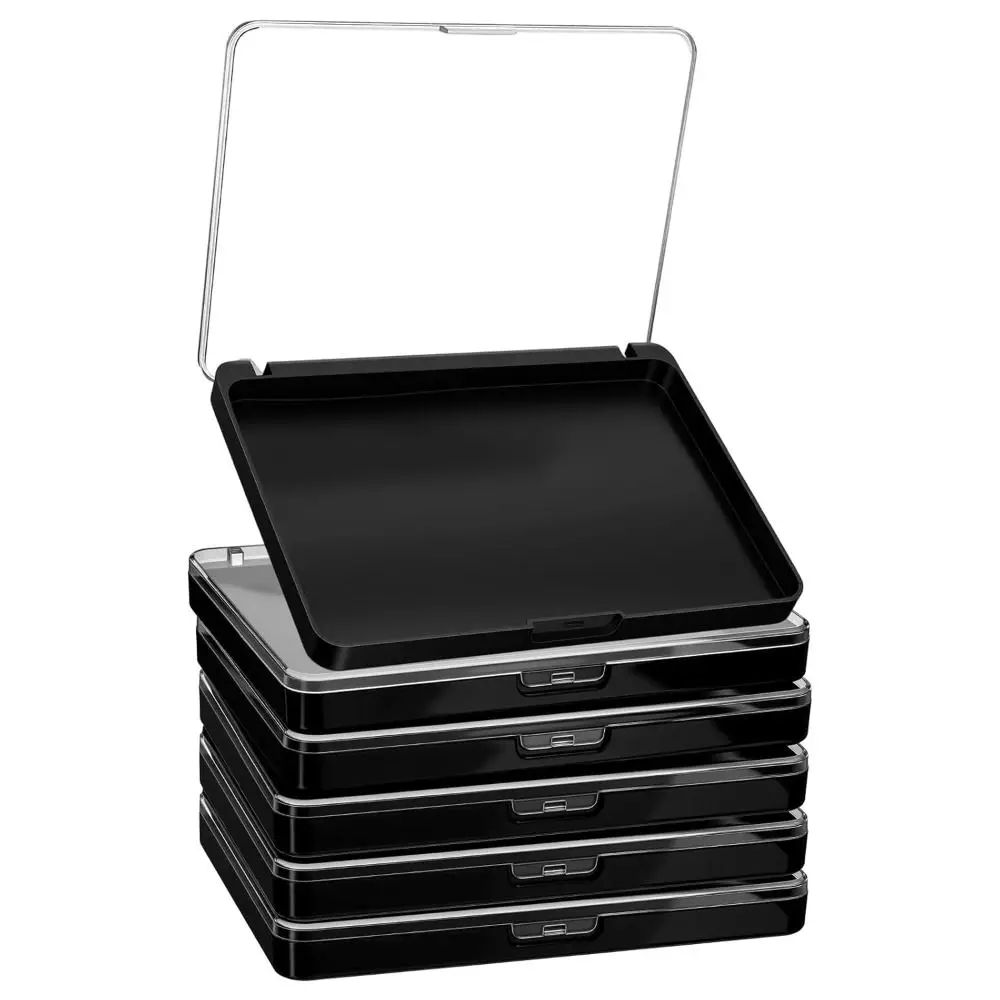with Frosted Clear Top Magnetic Makeup Palette Plastic Lightweight Empty Eyeshadow Palettes Black Travel Storage Box
