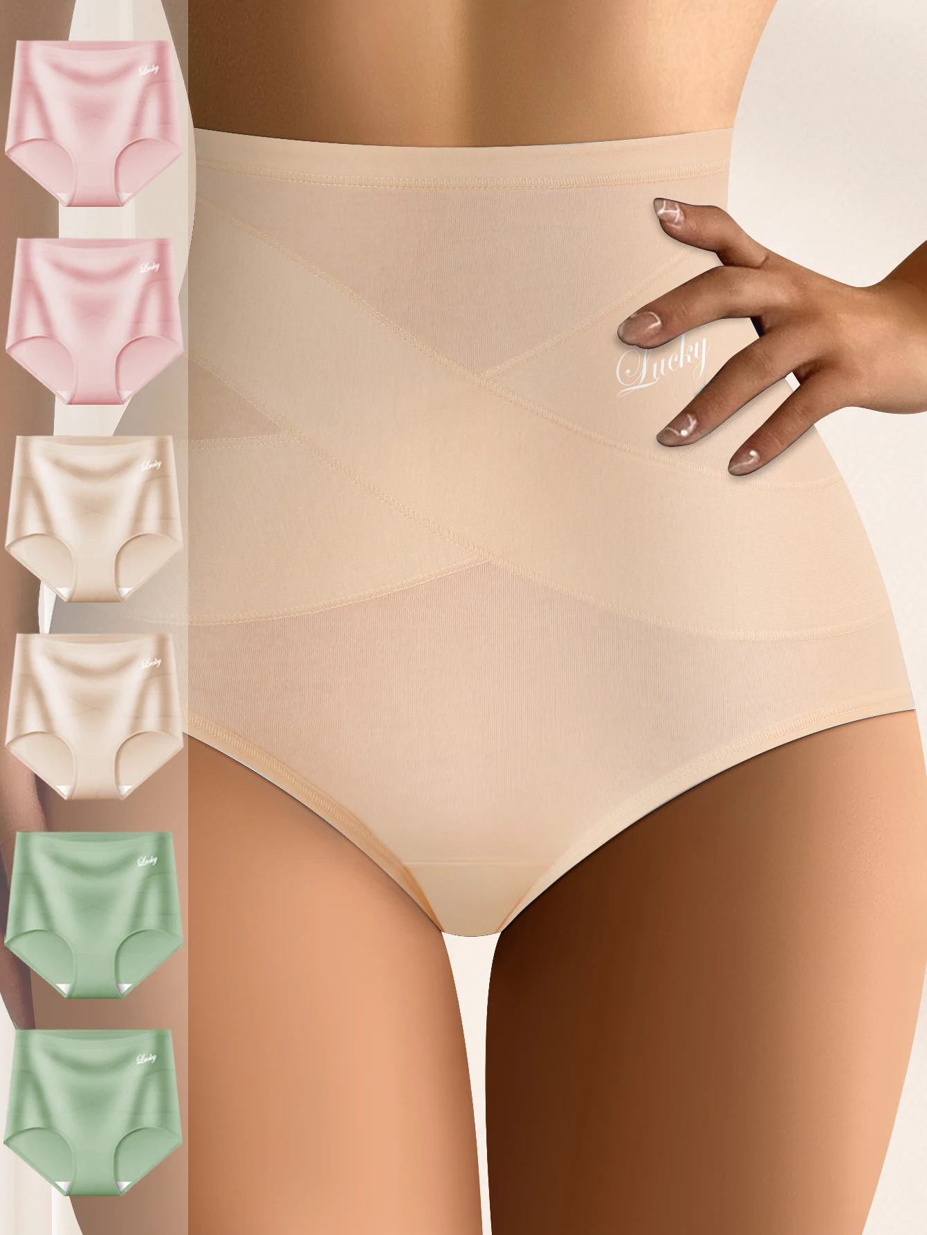 

6 шт./компл. женские трусы с высокой талией, перекрестные трусы из чистого хлопка, трусы с подтяжкой живота, дышащие спортивные трусы