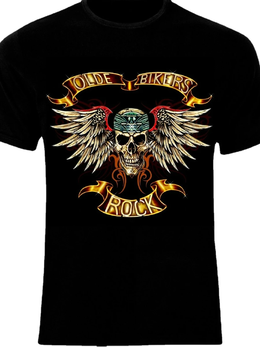 Motorcycle Rider Old Bikers Rock Biker Rocker Motorcyclist T-Shirt. Summer Cotton Short Sleeve O-Neck Mens T Shirt New S-3XL