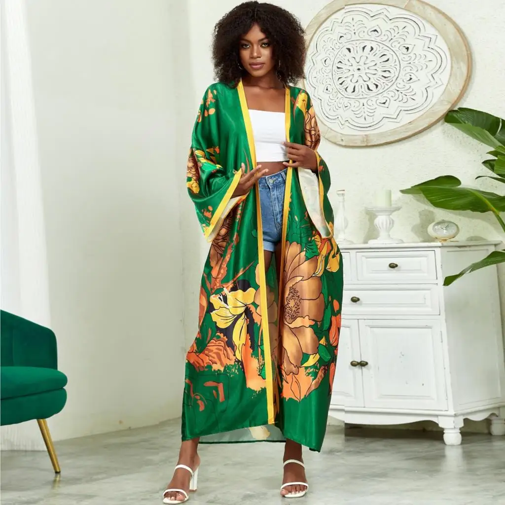 

Cardigan Kimono Blouse African Boubou Africain Print Dashiki Clothes Women Dress Batwing Sleeve Ankara Dresses Girl Party Dress