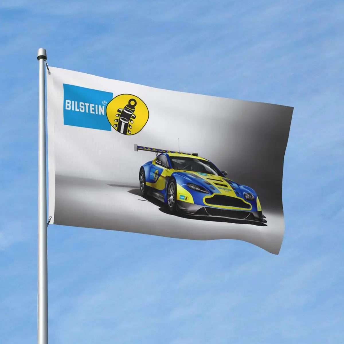 Bilsteins Racing Car Shock Flag Double Sided Outdoor Banner Retrofit Garage 2 Grommets Home Room Dorm Wall Decor