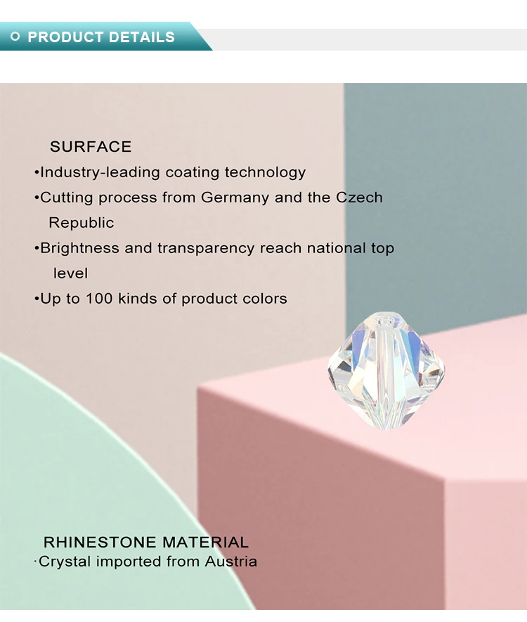 YHB 3 4 6 8 mm Doppelkegel Perforierte Perle Glasperlen Kristall Strasssteine für Schmuckherstellung DIY Armband 40 Farbe 5238 – Detail 2