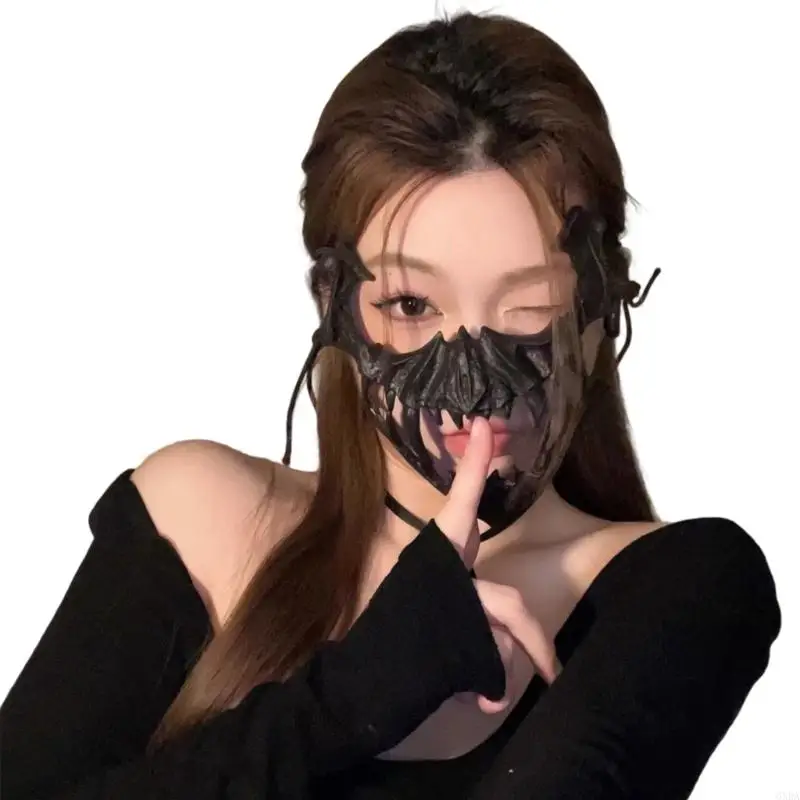 Adult Kids Halloween Skeleton Mask Scary Werewolfs Mask Half Face Skull Mask 6XDA