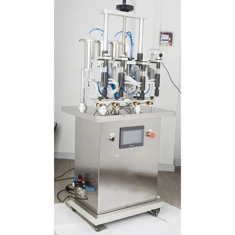 

Semi-Automatic Four-Head Fragrance Filler Piston with Servo Motor Drive Vacuum Filling Machine for Perfume Liquid Oils