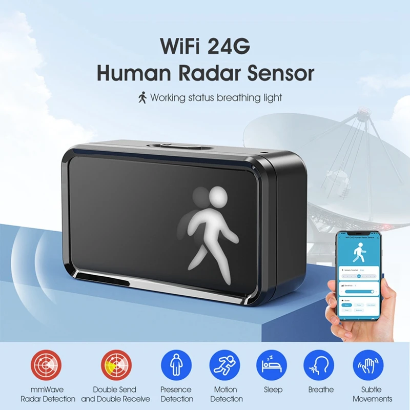 Tuya Wifi Bluetooth Human Presence Detector Smart Human Sensor 24G Millimeter Wave Detector Motion Sensor Detection