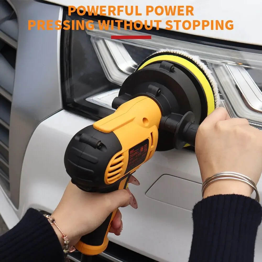 5 Inch Electric Car Polisher Kit 700W Auto Buffer 600 3700RPM Variable Polishing Machine Auxiliary Handle Sponge Wool Bonnet