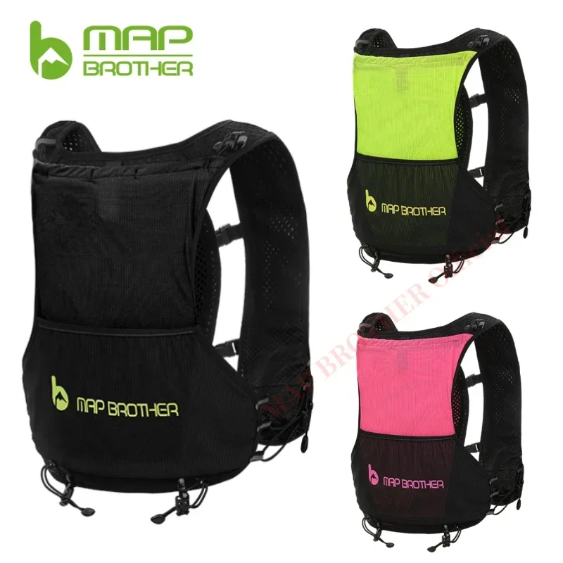 MAP BROTHER B108 New 5L Lightweight Backpack Running Vest Nylon Hydration Pack Bag Cycling Marathon Portable Ultralight Hiking