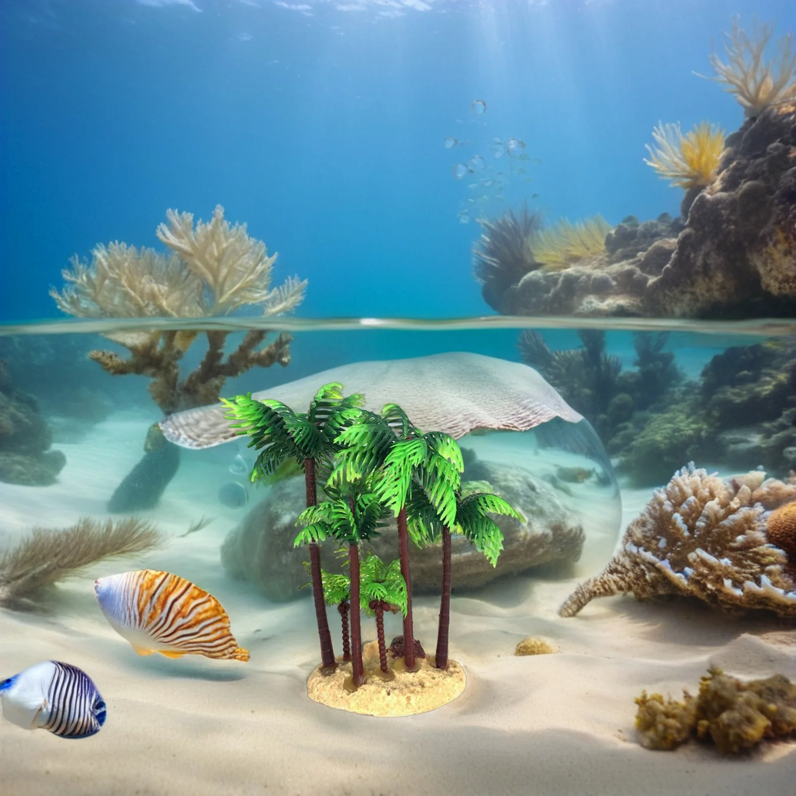 

14cm Plastic Coconut Palm Tree Miniature Realistic Waterproof Micro Landscape Decor Miniature Garden Bonsai DIY Craft
