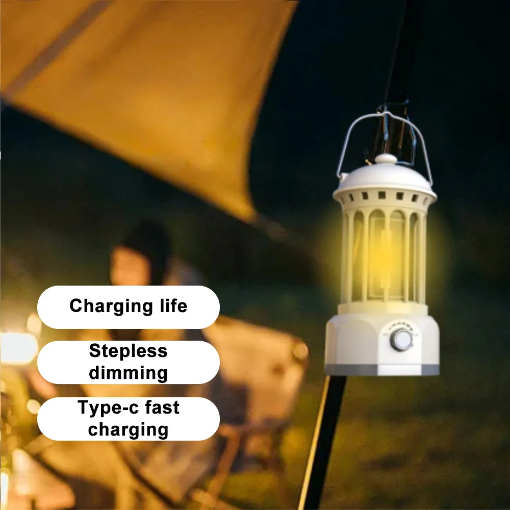 Vintage Camping Lantern Portable Flashlight Outdoor Rechargeable Lighting Tent Lights For Camping, Exploring