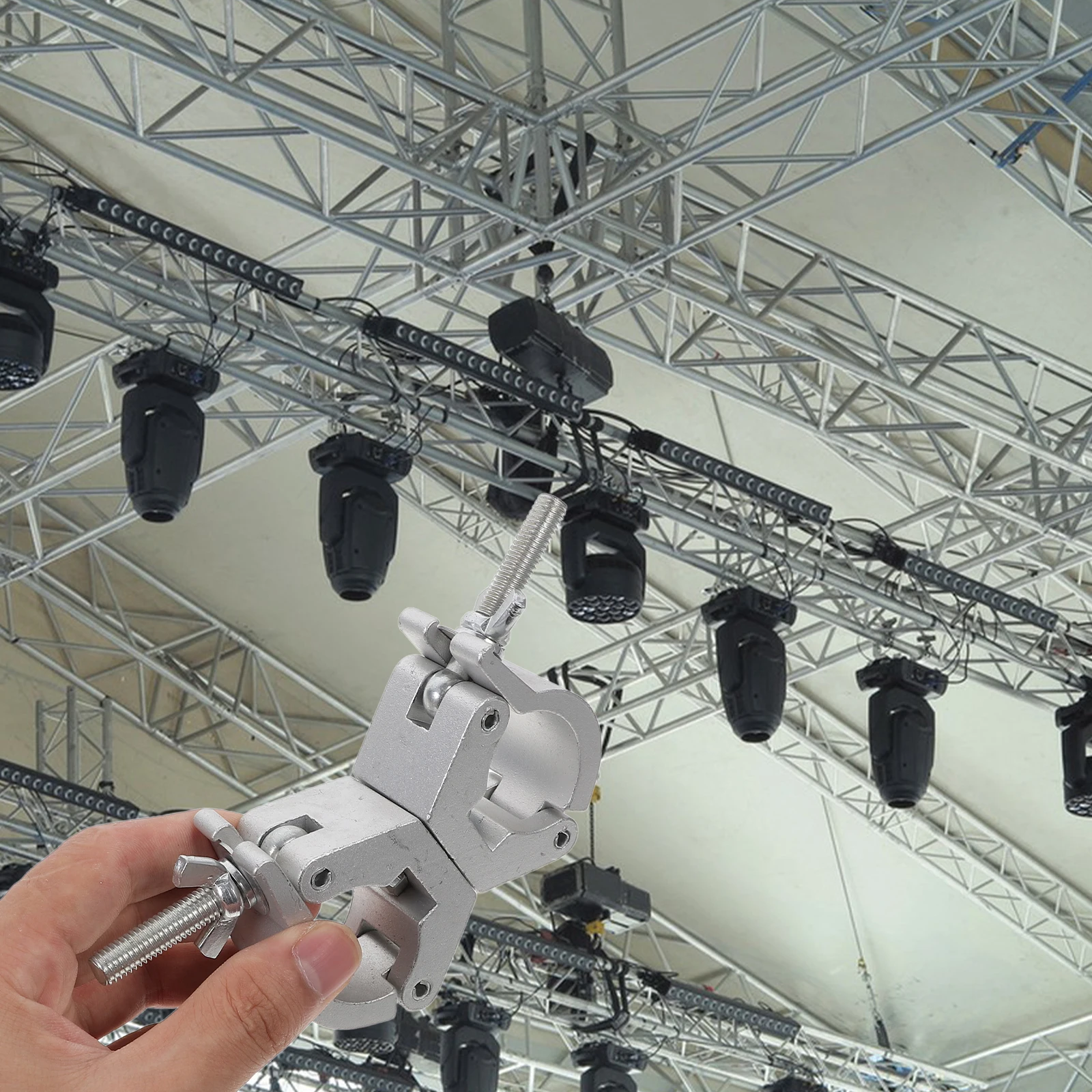 

Aluminum Alloy Double Ring Rotating 360 Degree Stage Lighting Truss Hook Dj Mounting Bracket Pole Clamp Lightweight Durable