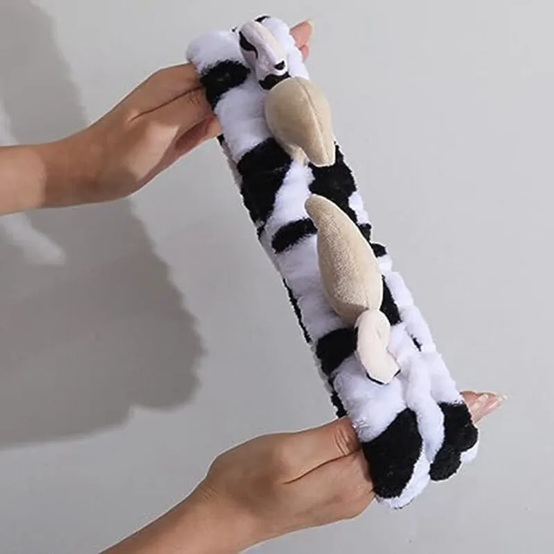 Three Dimensional Cow Headband Super Cute Cowhorn Headband Makeup Headband Womens Plush Hair Accessories