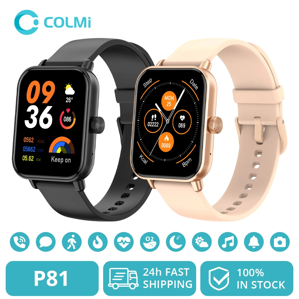 COLMI P81 Smartwatch for Men and Women, Voice Calling 24H Health Monitor 100 Sports Modes Bluetooth Smart Watch For Xiaomi Phone