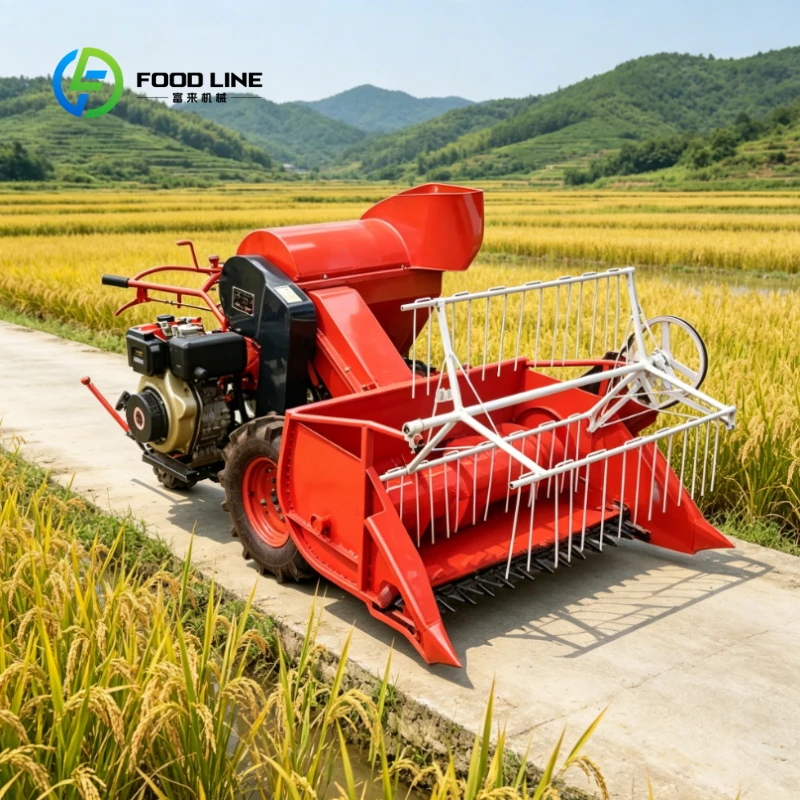 Customized Combine Harvester 6-9HP High Efficiency Engine Rice Wheat Grain Harvester Suitable for Hilly & Small Plot Farm