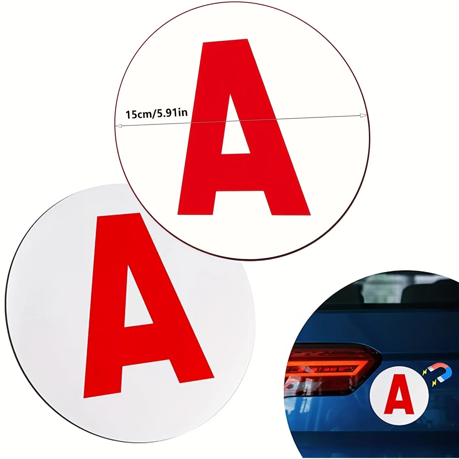 2 قطعة محرك السيارة المبتدئ المغناطيس علامة ملصق المغناطيسي الجديد سائق ملصق للمركبة ، مغناطيس السيارة للسائقين المبتدئين