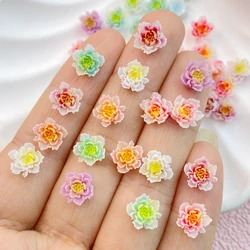 50Pcs New Cute Resin Mini Peony Flower Flatback Ornament Jewelry Making Manicure Hairwear Accessories