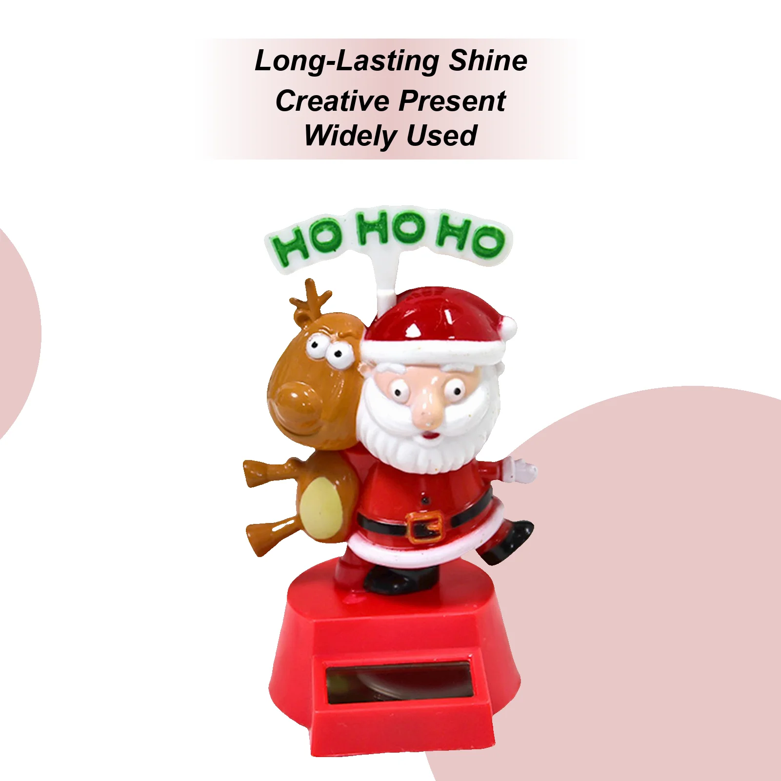 Car Dashboard Decorations Solar Swing Deer Santa Claus Statue for Dashboard Cute Collectible Dolls Car Interior Supplies for Car