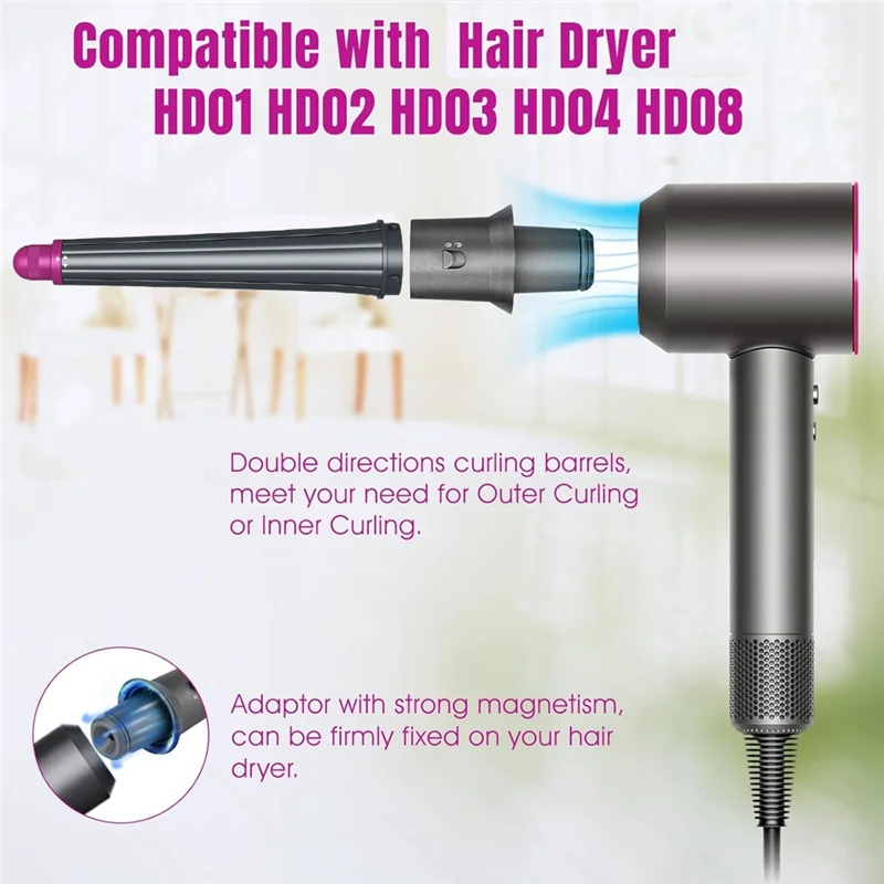 مرفق مكواة تجعيد الشعر الطويلة مع محول لبرميل الشباك دايسون الأسرع من الصوت HD03/HD04/HD07/HD08/HD15/HD16