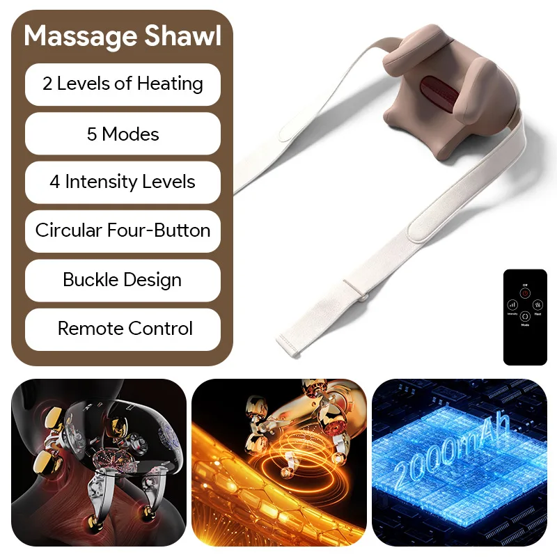 Shoulder and Neck Massager Back Shoulder Trapezius Massage Shawl Cervical Massage