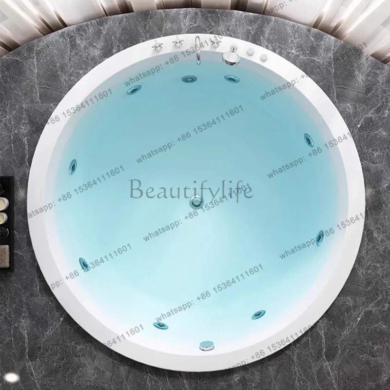 

Round thick edge embedded bathtub acrylic small apartment leisure hotel constant temperature heating