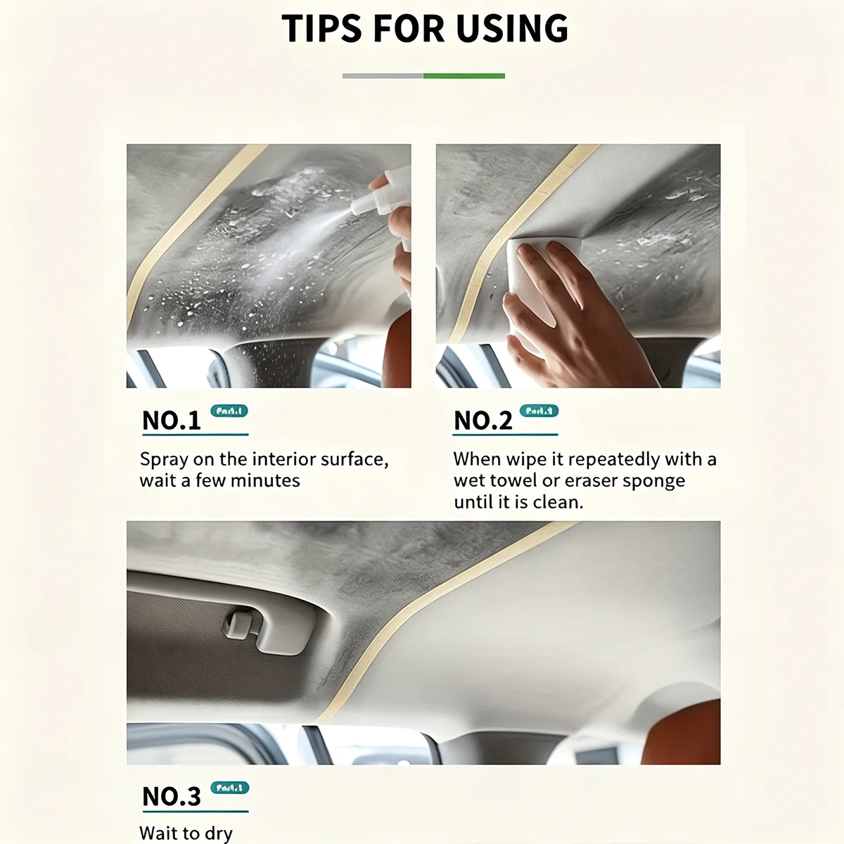 Car Interior Cleaner, Eliminate Dust Grease Stains On Car Seats Dashboard And Door Panels YT0310