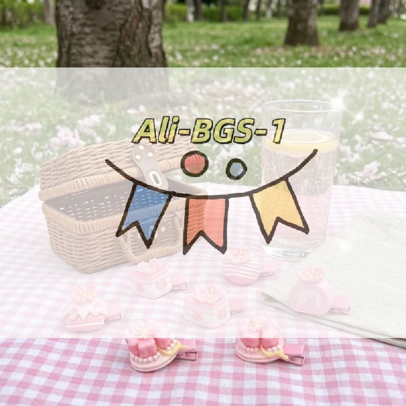 

Cherry Blossom Cake Dessert Hair Clip Pink Resin Hairpin Set Sweet Cute Style for Teen Girl Fashion Accessory
