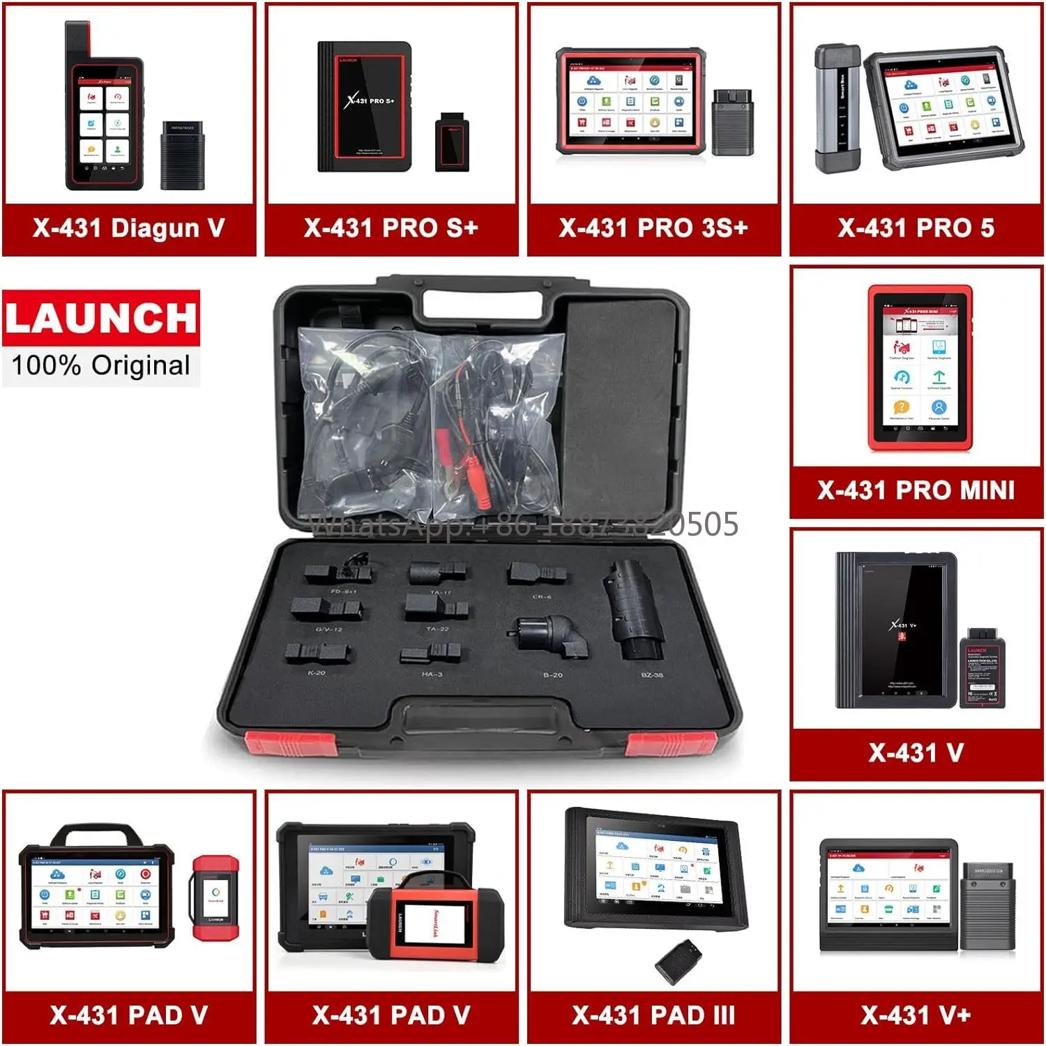 LAUNCH Non-16 Pin Adapter Kit OE-Compliant Connectors Compatible for Old Cars OBD1 Connector