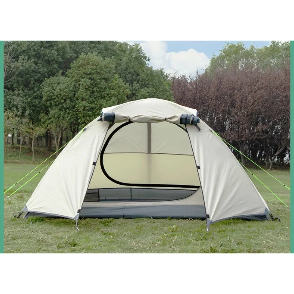 2 Person Double Layer Tent Portable Folding Outdoor Camping Tent Waterproof Sun Protection Thickened Beach Hiking Travel Camping