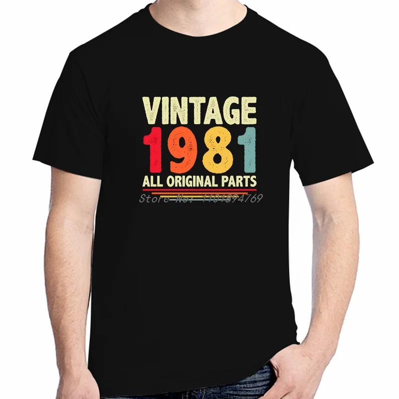 

Vintage 1981 Be Born Graphic T Shirts Birthday Gift T-Shirt Summer Fashion High Quality Short Sleeve T-Shirts Mens Clothes