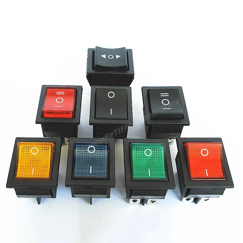 5Pcs/Lot KCD4 Rocker Switch Power Reset Button 4 - PIN/6 - PIN 2 - Gear/3 - Gear With Light 16A 250V, Ship - type Boat Switch