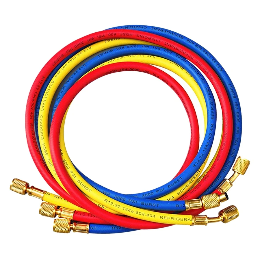 

72 Inch 1/4 Inch SAE Thread Car Air Conditioning Refrigeration Charging Hose Tube for R134A R12 R404 R502 (600-3000PSI)