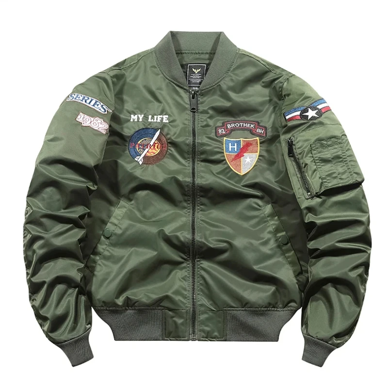 

Men's Jacket Spring and Autumn Air Force MA1 Pilot Jacket Heavy Industry Embroidery Motorcycle American Fashion Baseball Jacket