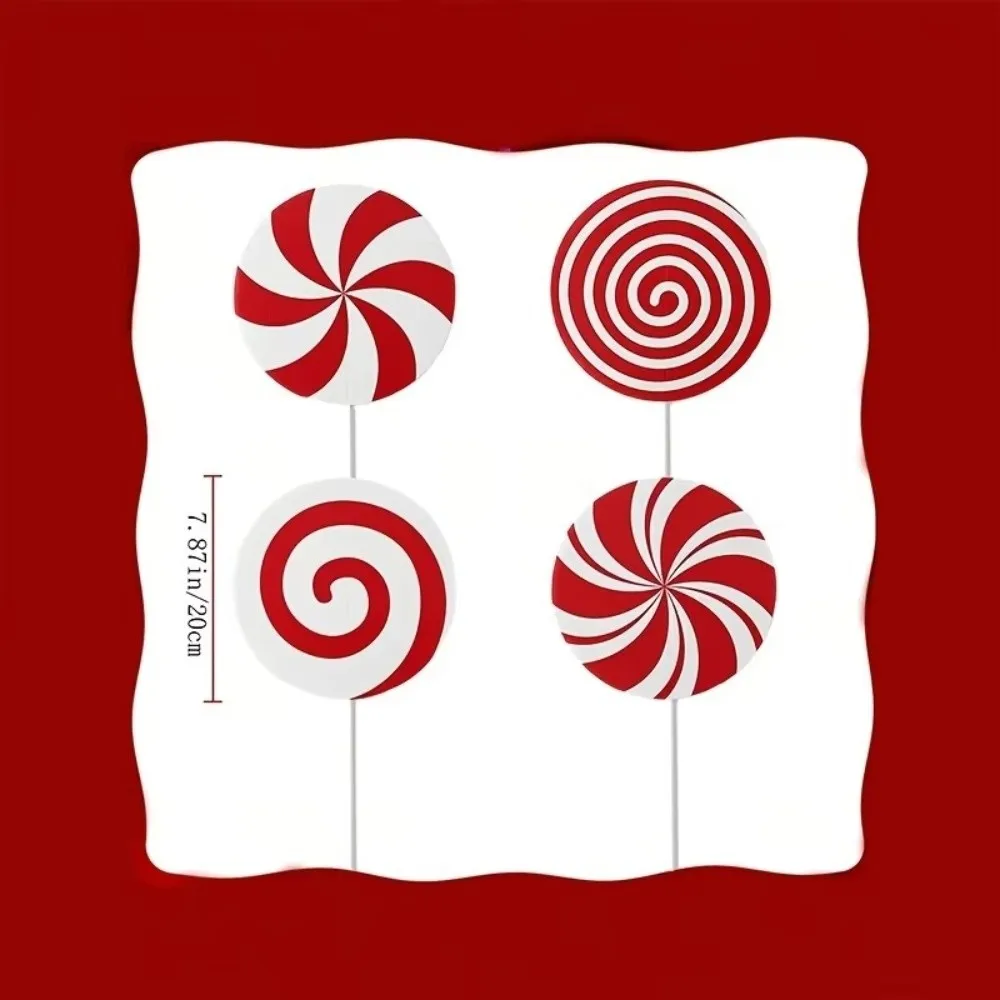 4/8/12 قطعة كبيرة الحجم شجرة عيد الميلاد الحلي شاتيربروف النعناع مصاصة يختار الحلوى يختار الحلي زينة عيد الميلاد DIY بها بنفسك #2