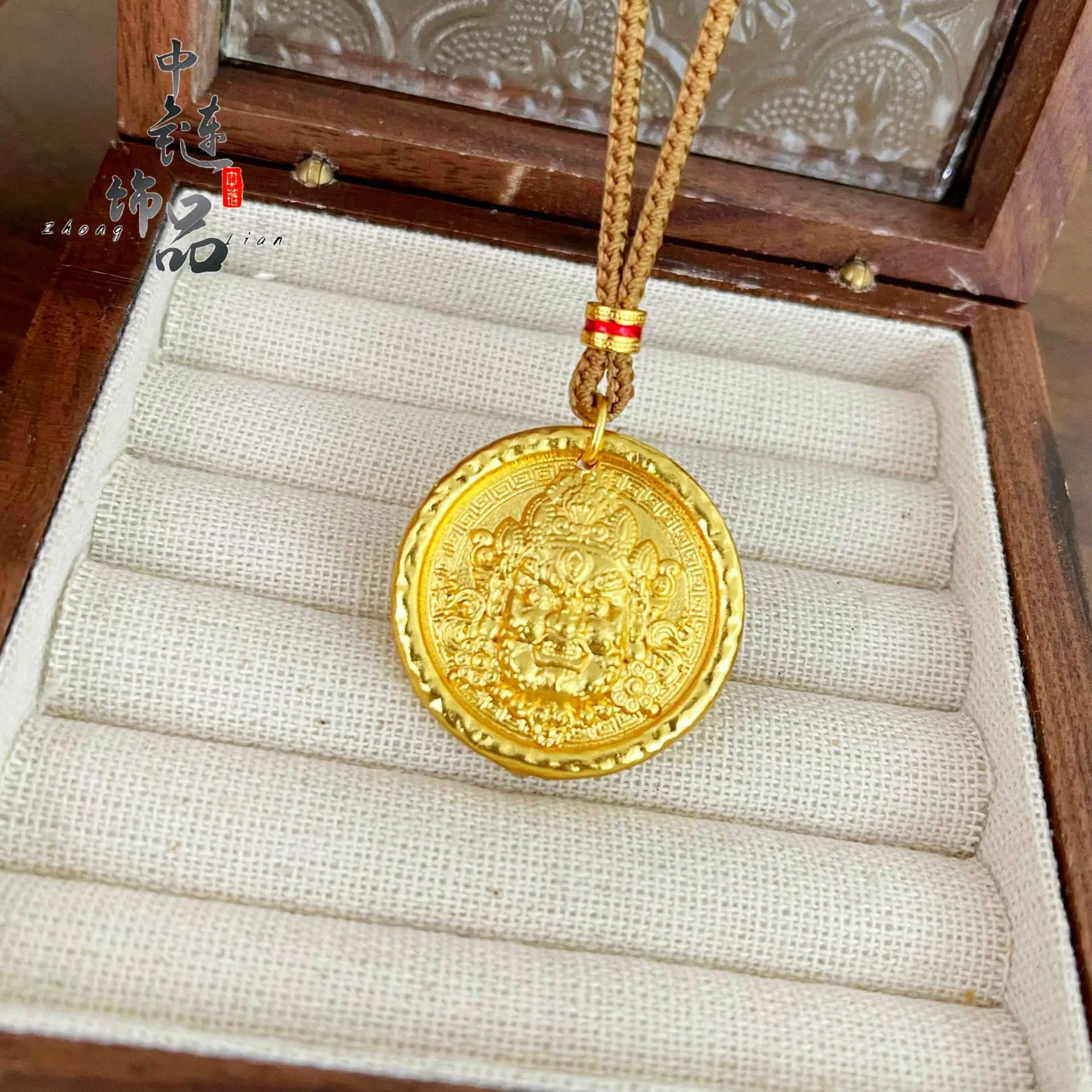 9999 gold exquisite gold fortune god pendant - five-way fortune god gold pendant for wholesale