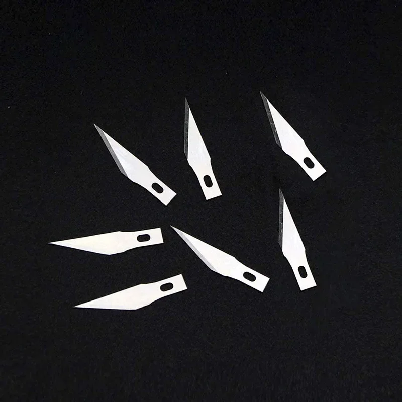Vvocci Holzschnitzerei Frucht-Lebensmittel-Bastel-Skalpell Neu 50/100 Stück DIY-Skulptur-Schneidwerkzeug Metall-Gravurklingen Messer Holzschnitzerei – Detail 5