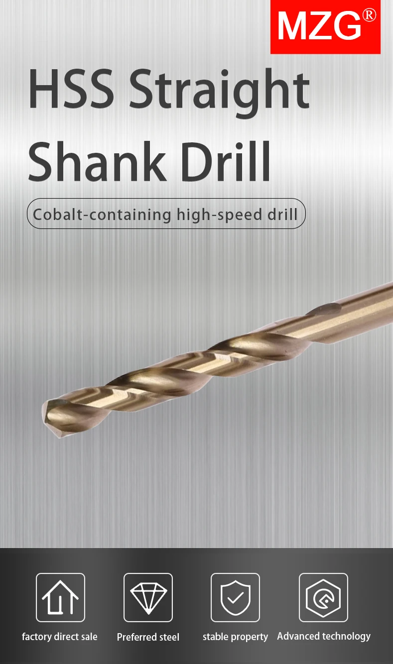 MZG 1/5/10 Stück 1-13 mm Bohrer-Set M35 Schnellarbeitsstahl Spiralbohrer mit geradem Schaft für Holz, Metall, Stahl, Lochbohrer – Detail 1