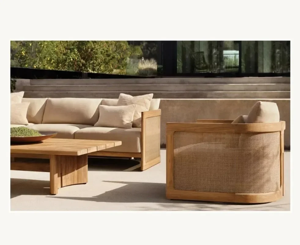 

Luxury Solid Teak Furniture Outdoor Patio Furniture Teak Outdoor Furniture Set Solid Wood Sofa Set