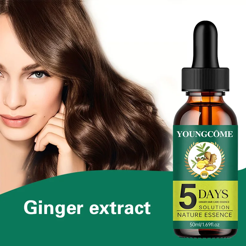 1/2PCS Ginger Hair Essential Oil: Strengthening & Smoothing Treatment for All Hair Types with Natural Nourishment