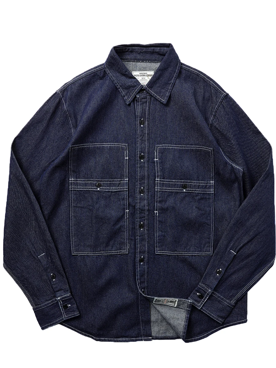 

Retro Waed Cotton Flannel Long Sve Loose Fit irt Heavyweight Autumn Wearable Youthful Striped Workwear Sle Men's irt