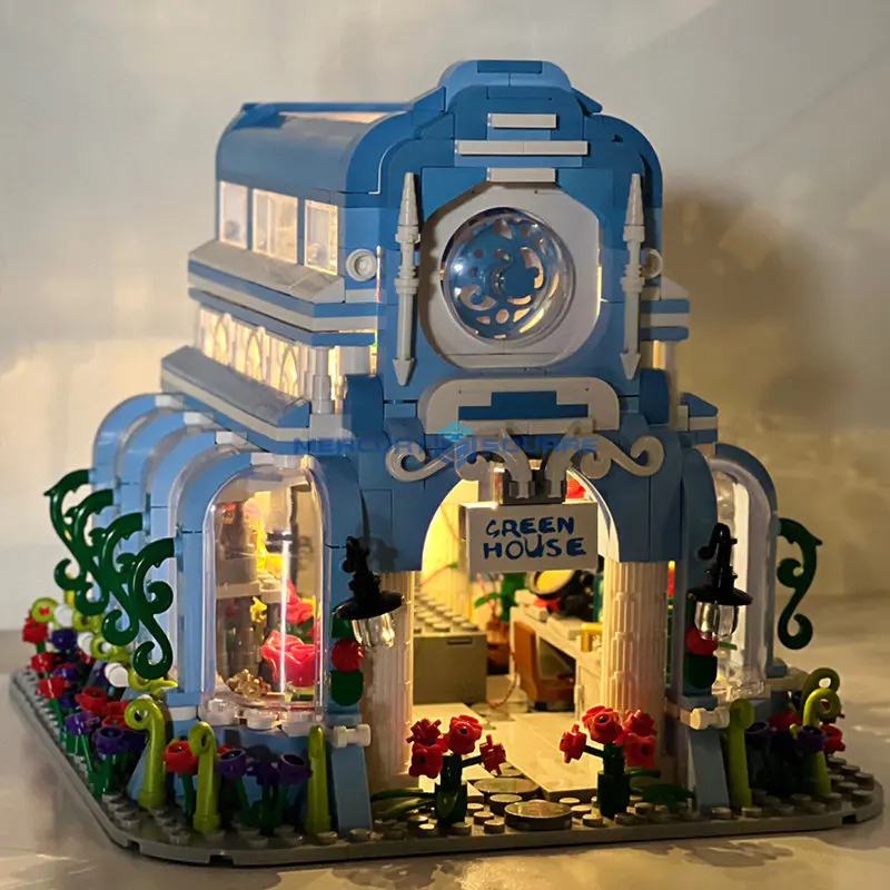 Botanical Garden MOC 16048 Plant Conservatory Model Building Bricks Sun Glass House Room Blocks Toy Set Creative Gift Girls Boys