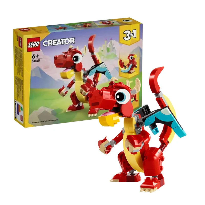 

LEGO Red Flying Dragon 3-в-1 детские игрушки-головоломки мужские и женские куклы DIY сборка детская игрушка в подарок
