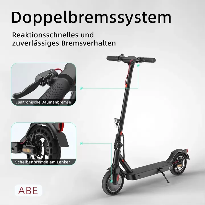 E9TMAX 10-Zoll-Elektroroller 500W 36V10Ah 35-40KM Reichweite 20KM/H 2 Geschwindigkeiten Minirobot APP Doppelbremse DE Standard E-Scooter (ABE,CE) Kostenlose Fahrradtasche – Detail 8