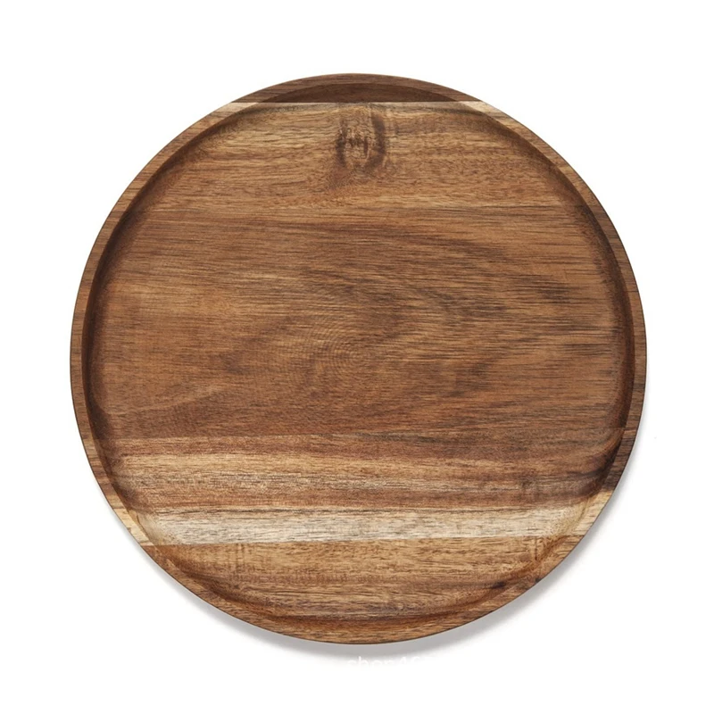 

11 Inch Round Wood Tray,Wooden Serving Tray,Serving Platter,large Size Board Tray Organizer for Kitchen/Countertop